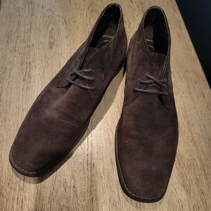 Calvin Klein Mens Brown Suede Leather Chukka Lace